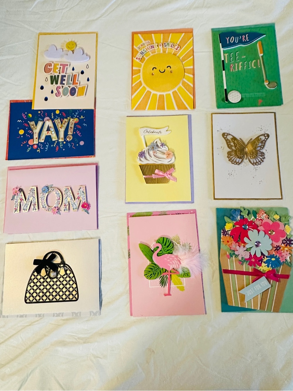 Set of 10 Hand Crafted Greeting Cards